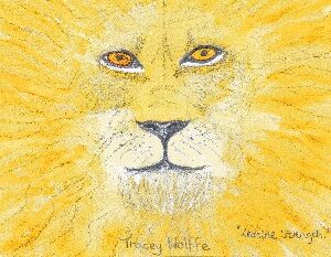 Leonine Strength (watercolour and pencil)
