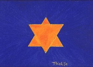 Merkerba (Be The Star You Are) (acrylics and gold pen on canvas board)