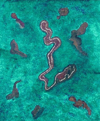 Sea of Love (mixed media, including sand, on canvas board)